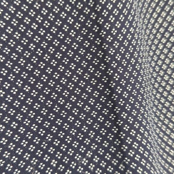 Talbot's Navy White Pin Dot Cotton Stretch High Rise Straight Leg Pant Size 14 - Picture 4 of 14